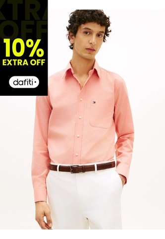 Camisa Naranja Oxford Ligera De Corte Regular Tommy Hilfiger Tommy Hilfiger