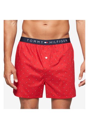 Boxer Suelto Rojo Con Diseño De Microbanderas Tommy Hilfiger