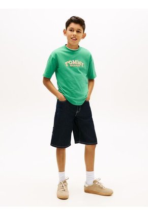 Camiseta Verde Con Logo Gráfico 3D Tommy Hilfiger