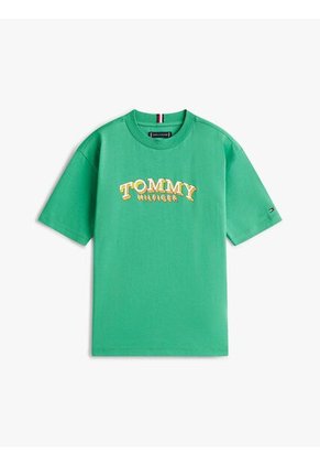 Camiseta Verde Con Logo Gráfico 3D Tommy Hilfiger