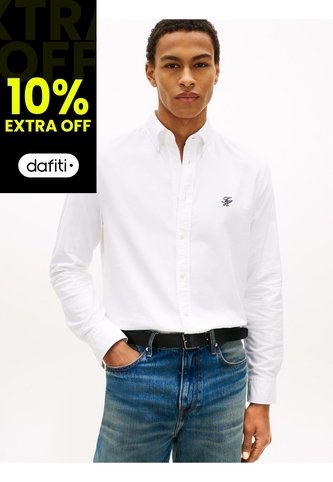 Camisa Blanca Heritage Regular Con Logo Tommy Hilfiger Tommy Hilfiger