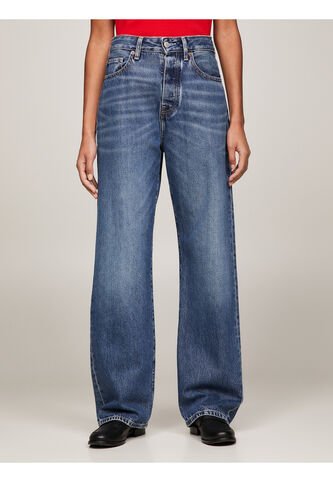 Jeans Azul De Corte Amplio Y Talle Medio Rectos Para Mujer Tommy Hilfiger Tommy Hilfiger