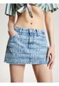 Mini Falda Con Estampado De Logotipo Mujer Azul Tommy Jeans de Tommy Hilfiger