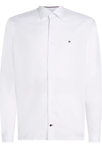 Camisa Blanca Twill De Manga Larga Tommy Hilfiger