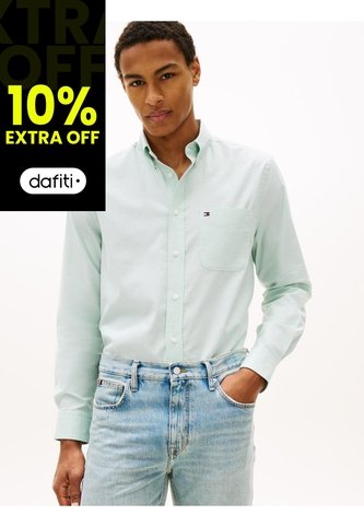 Camisa Verde Oxford Ligera De Corte Regular Tommy Hilfiger Tommy Hilfiger