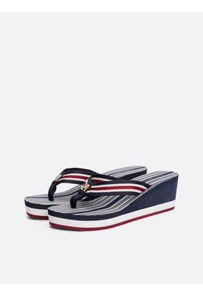 Sandalias Negro De Plataforma Con Tiras Distintivas Tommy Hilfiger
