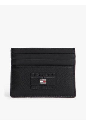 Tarjetero Negro De Cuero De Estilo Casual Tommy Hilfiger