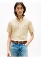 Camisa Beige Lino Solida De Corte Regular Tommy Hilfiger de Tommy Hilfiger