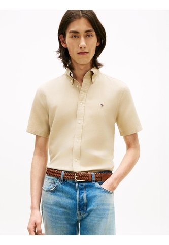 Camisa Beige Lino Solida De Corte Regular Tommy Hilfiger Tommy Hilfiger