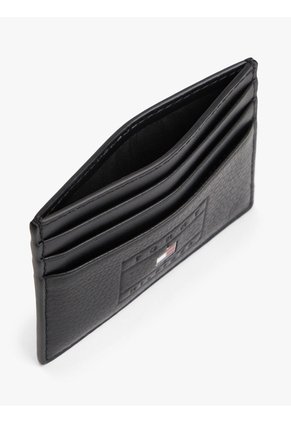 Tarjetero Negro De Cuero De Estilo Casual Tommy Hilfiger