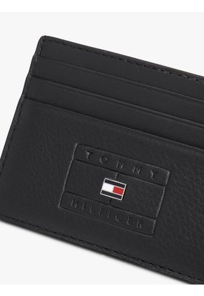 Tarjetero Negro De Cuero De Estilo Casual Tommy Hilfiger