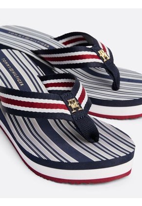 Sandalias Negro De Plataforma Con Tiras Distintivas Tommy Hilfiger