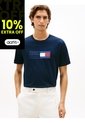 Camiseta Azul De Punto Con Cuello Redondo Tommy Hilfiger de Tommy Hilfiger