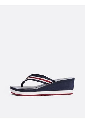 Sandalias Negro De Plataforma Con Tiras Distintivas Tommy Hilfiger