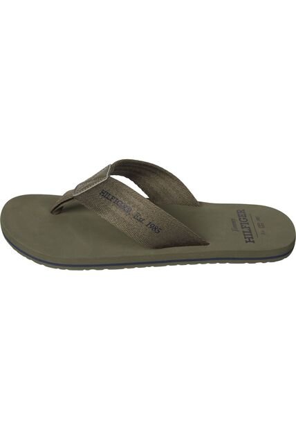 Sandalias Verde Con Logo En Tiras Tommy Hilfiger
