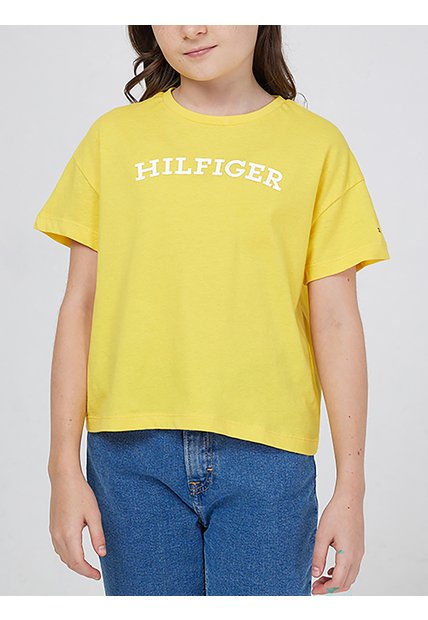 Camiseta Amarilla Manga Corta Con Logo Monotipo Tommy Hilfiger