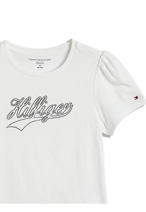 Camiseta Blanca De Manga Corta Con Logo Script Tommy Hilfiger