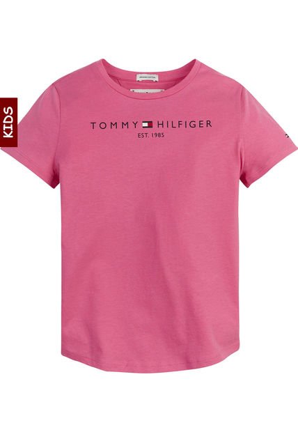 Camiseta Niña Essential De Algodón Orgánico Rosa Tommy Hilfiger