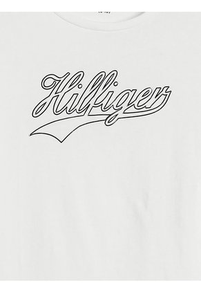 Camiseta Blanca De Manga Corta Con Logo Script Tommy Hilfiger