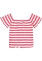 Camiseta Rosada A Rayas Con Escote Hombros Descubiertos Tommy Hilfiger de Tommy Hilfiger