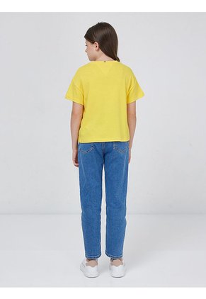 Camiseta Amarilla Manga Corta Con Logo Monotipo Tommy Hilfiger