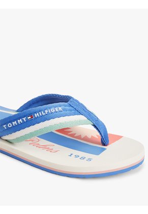 Sandalias Azul Con Tira Trenzada A Rayas Tommy Hilfiger