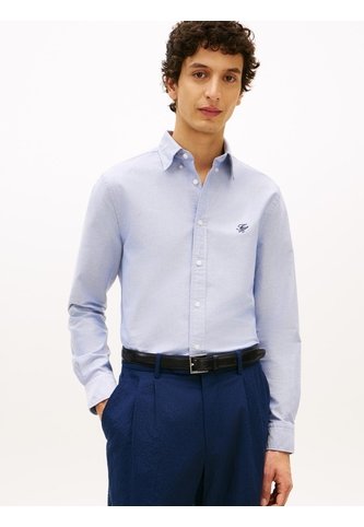 Camisa Celeste Heritage Regular Con Logo Tommy Hilfiger Tommy Hilfiger
