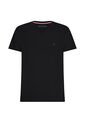 Camiseta Negra Slim Fit Cuello En V Esencial Algodón de Tommy Hilfiger