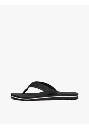 Sandalias Negro Con Inscripción Tonal En Tiras Tommy Hilfiger