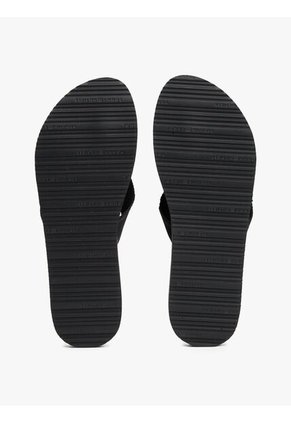 Sandalias Negro Con Inscripción Tonal En Tiras Tommy Hilfiger