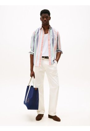 Camisa Multicolor Oxford A Rayas De Corte Amplio Tommy Hilfiger