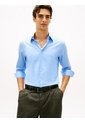 Camisa Azul Twill De Corte Regular Con Cuello Flexible Tommy Hilfiger de Tommy Hilfiger