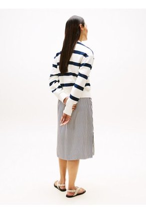 Saco Multicolor Con Cuello Redondo Y Logo Bordado Tommy Hilfiger