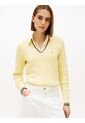 Saco Amarillo De Punto Trenzado Con Cuello En V Tommy Hilfiger de Tommy Hilfiger