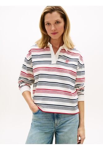 Polo Multicolor Con Diseño De Rayas Rugby Con Logo Tommy Hilfiger Tommy Hilfiger