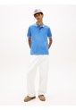 Polo Celeste De Corte Regular Ribeteado Con Logo Tommy Jeans de Tommy Hilfiger
