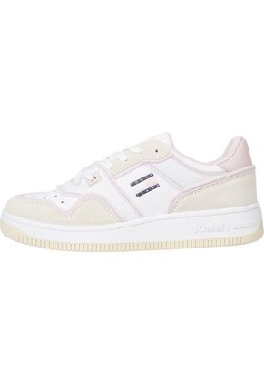 Tenis Blanco De Baloncesto Con Texturas Mixtas Tommy Hilfiger