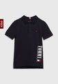 Polo Niño De Piqué De Algodón Orgánico Azul Tommy Hilfiger de Tommy Hilfiger