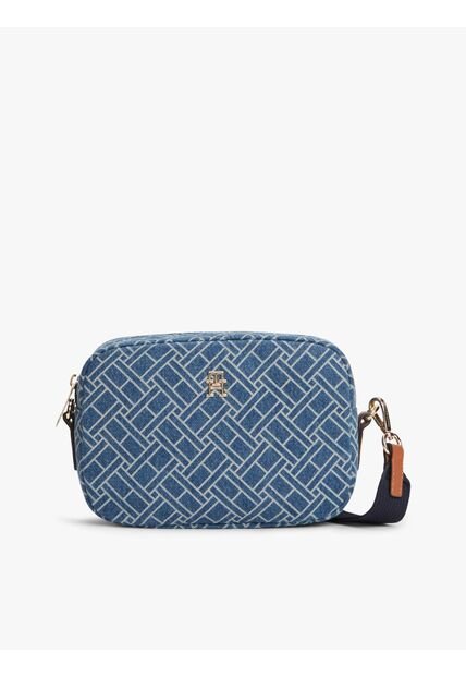 Bolso Azul Cruzado Denim Con Monograma TH Tommy Hilfiger