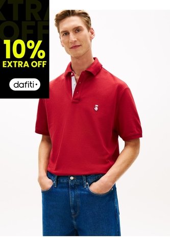 Polo Rojo Archive Crest Con Logo Tommy Hilfiger Tommy Hilfiger