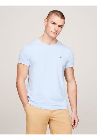 Camiseta Celeste De Cuello Redondo Y Corte Extra Slim Tommy Hilfiger Tommy Hilfiger