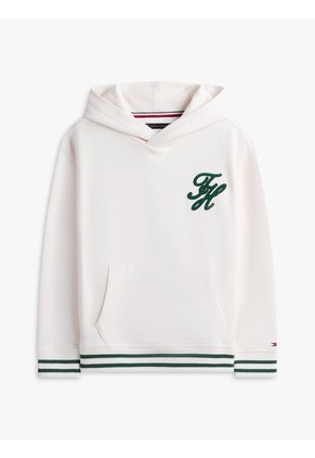 Buzo Marfil Para Niño Con Capota Y Logo Bordado Tommy Hilfiger