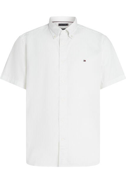 Camisa Blanca Flex Poplin Solid De Manga Corta Tommy Hilfiger