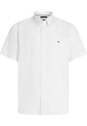 Camisa Blanca Flex Poplin Solid De Manga Corta Tommy Hilfiger