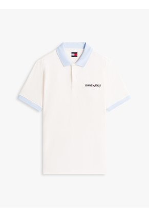 Polo Marfil De Piqué Regular Con Logo Bordado Tommy Jeans