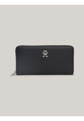 Billetera Negra Essential Grande Con Monograma TH Tommy Hilfiger Tommy Hilfiger