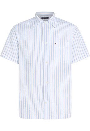 Camisa Azul Claro Seersucker De Corte Regular Con Diseño De Rayas Tommy Hilfiger