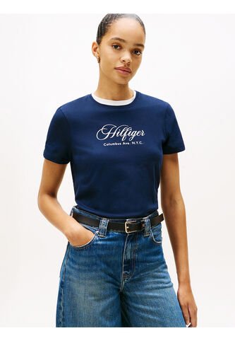 Camiseta Multicolor De Cuello Redondo Con Logo Bordado Tommy Hilfiger Tommy Hilfiger