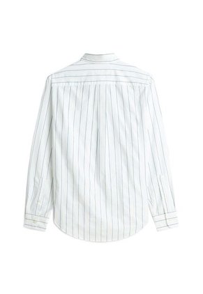 Camisa Blanca A Rayas De Corte Amplio Tommy Hilfiger