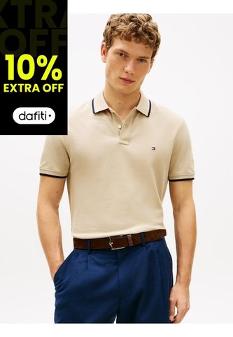 Polo Beige De Piqué Con Corte Regular Tommy Hilfiger Tommy Hilfiger